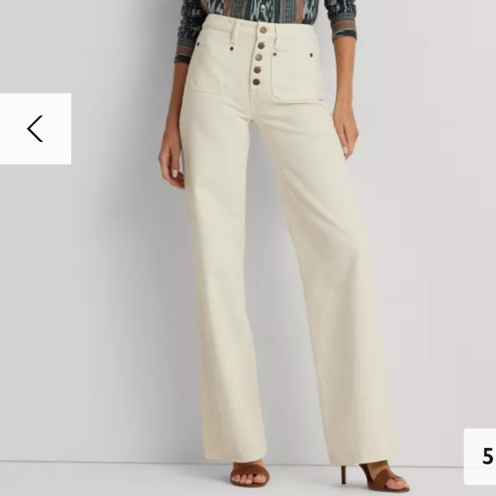 NWT Ralph Lauren Women's High-Rise Wide-Leg Jeans